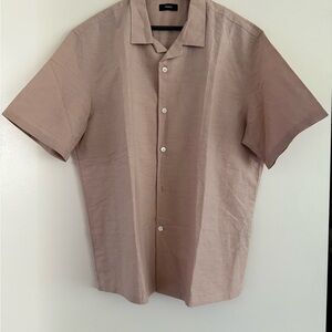 Theory Beige Short Sleeve Men's Shirt
